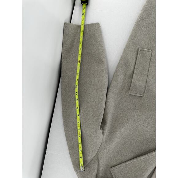 CoffeeShop Trench Coat Single Breasted Sz XL Walker Grey Minimalist Normcore - Picture 14 of 14